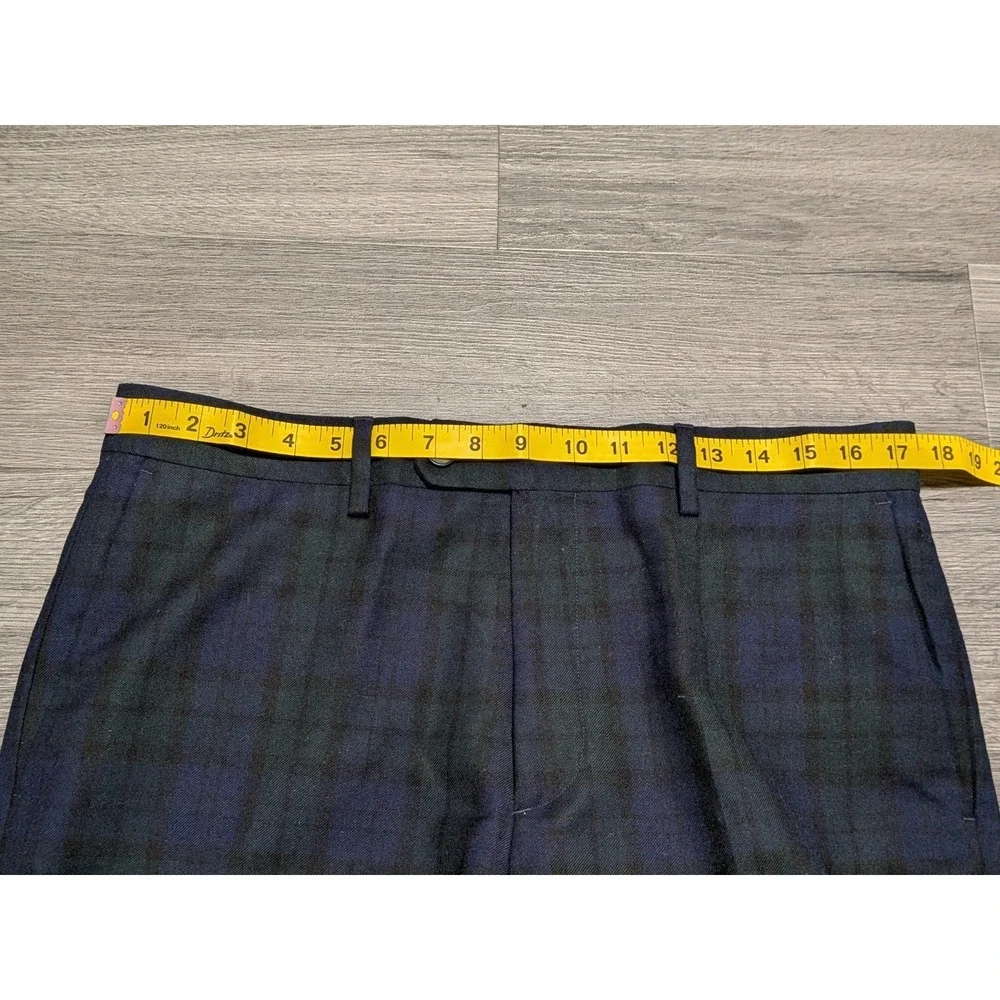 Banana Republic Men's 100% Wool Blackwatch Plaid Taper Fit Pant Size 33x30